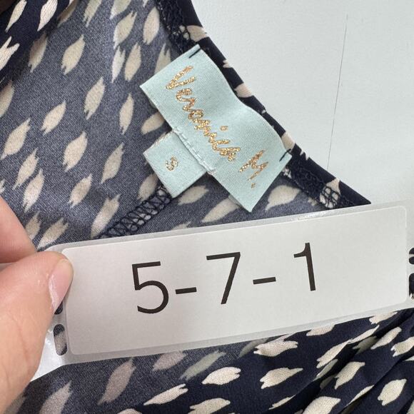 Veronica M Dress Womens Small Black Cream Abstract Sleeveless Stretch V Neck USA - Picture 3 of 7